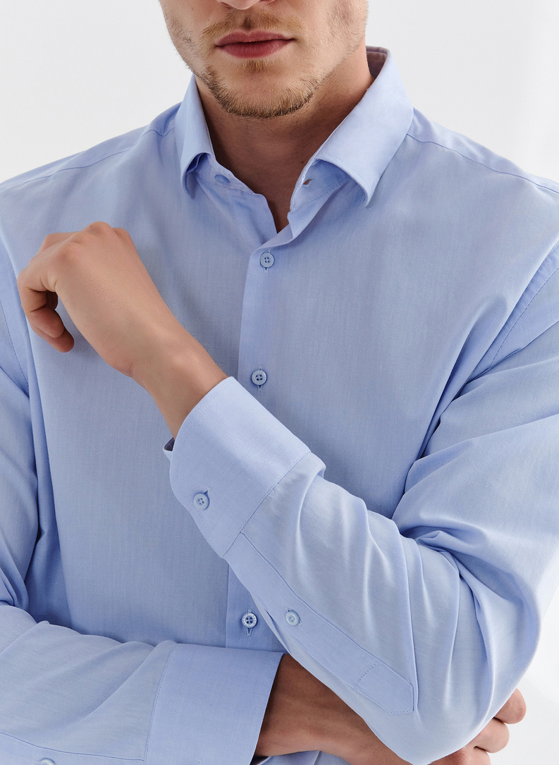 Elegantiški žydri vyriški marškiniai