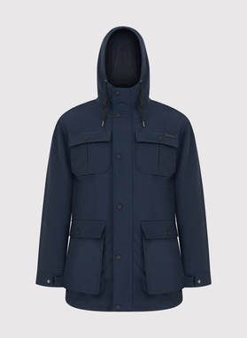  Tamsiai mėlynas švarkas su gobtuvu