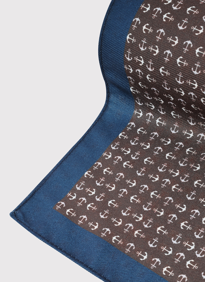 Dvipusė vyriška kišeninė nosinaitė su inkarais