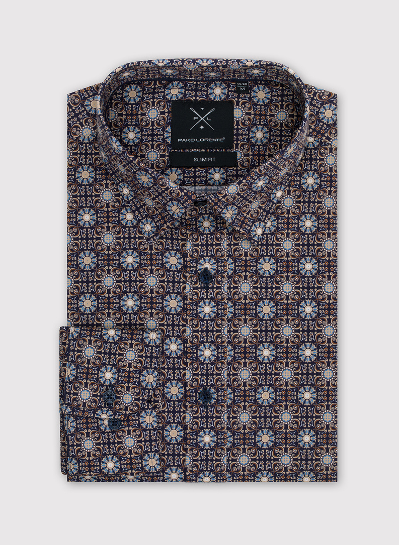 Vyriški marškiniai geometriniu raštu