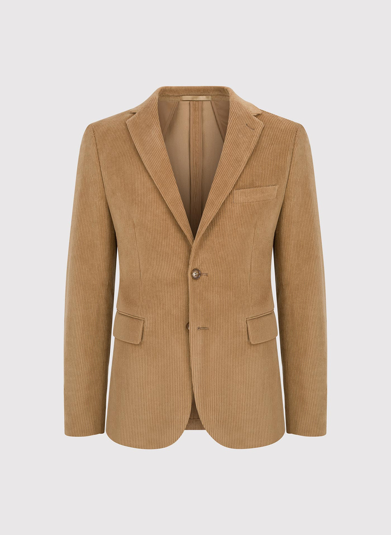 Smėlinis kordinio velveto vyriškas švarkas