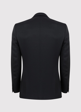 Juodas smokingo švarkas mikroraštu