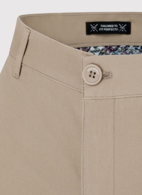 Smėlio spalvos vyriškos kelnės be raštų