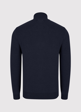 Tamsiai mėlynos spalvos sagstomas vyriškas megztinis