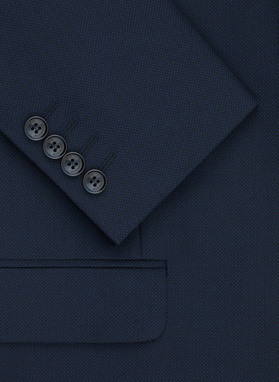 Tamsiai mėlynas vilnonis vyriškas kostiumas