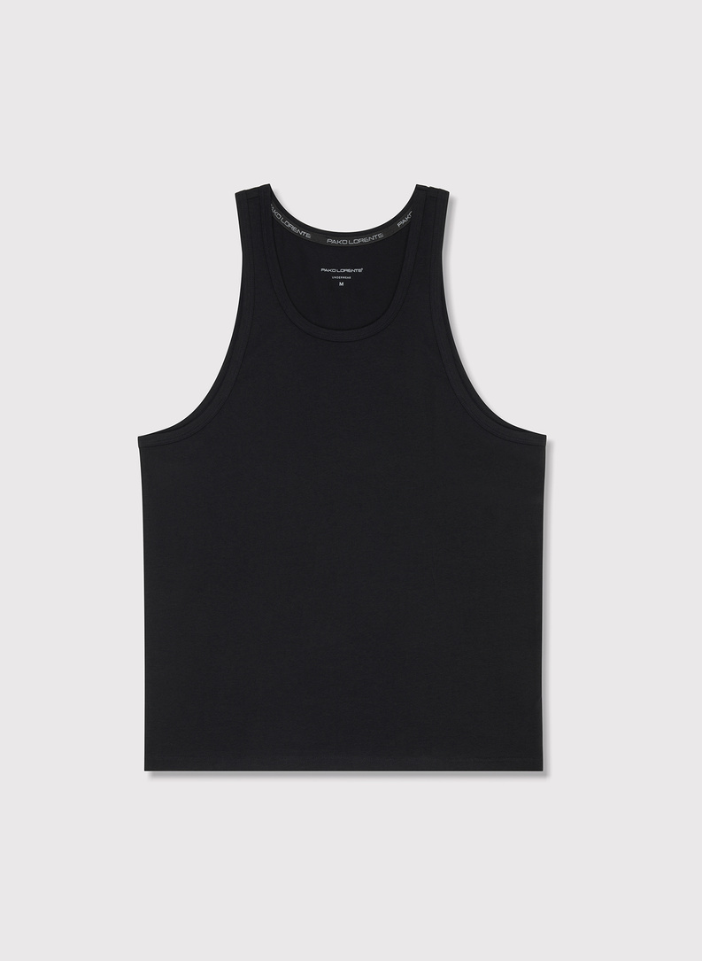 Dvejų juodos spalvos berankovių marškinėlių pakuotė