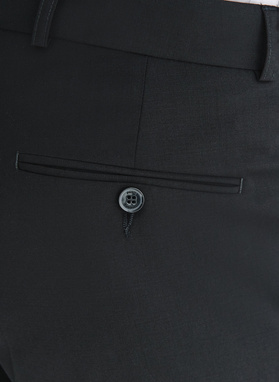 Vilnonės juodos kostiuminės kelnės