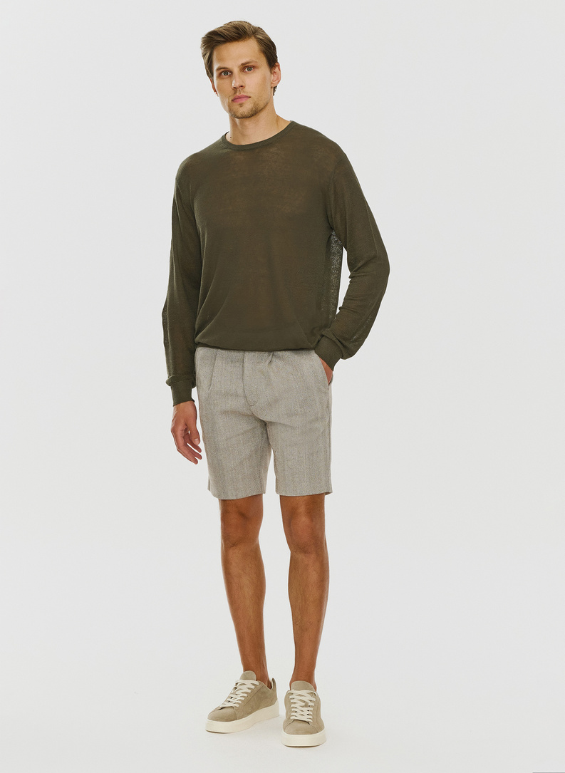 Bronzos spalvos melanžiniai vyriški šortai