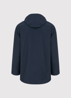 Tamsiai mėlynas švarkas su gobtuvu