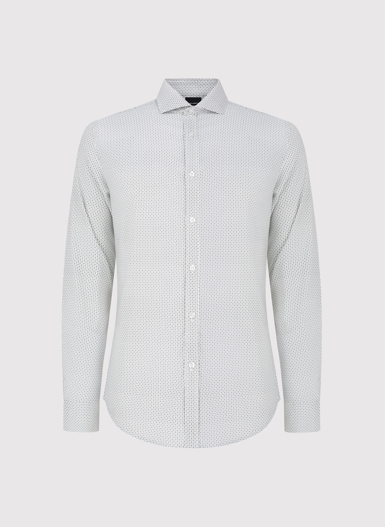 Balti vyriški marškiniai su mikroraštu