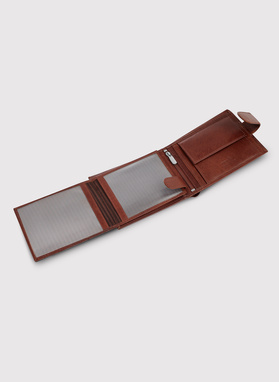 Spūsčiuku segama ruda odinė piniginė