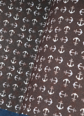 Dvipusė vyriška kišeninė nosinaitė su inkarais