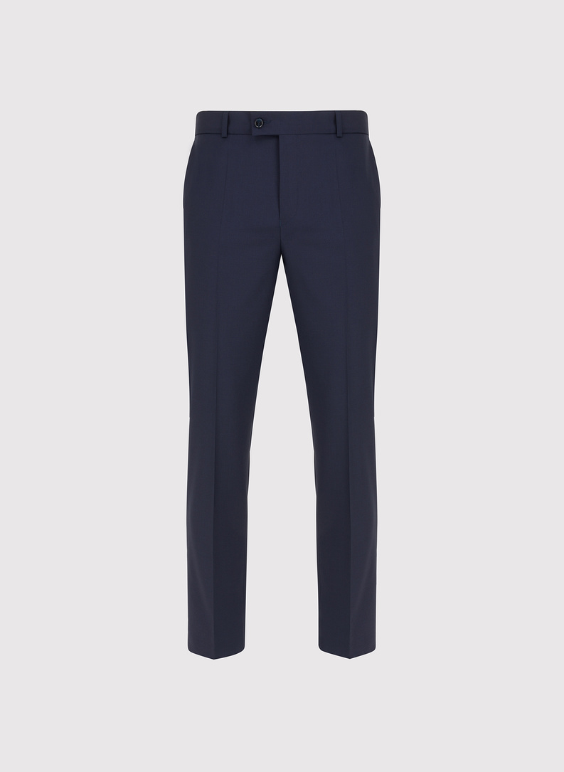 Vilnonis tamsiai mėlynas vyriškas kostiumas