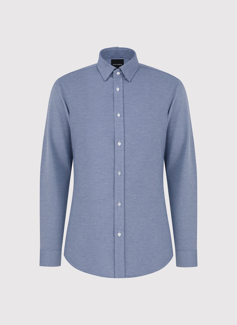 Mėlyni melanžiniai marškiniai