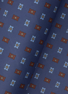 Tamsiai mėlyna vyriška kišeninė nosinaitė spalvotu mikroraštu