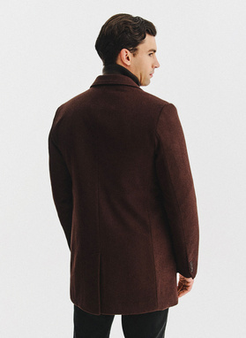 Rudas vyriškas lietpaltis su nusegama apykakle