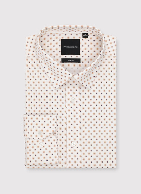 Balti marškiniai su gėlių raštu