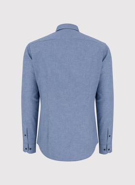 Tamsiai mėlyni marškiniai skalikų dantų raštu