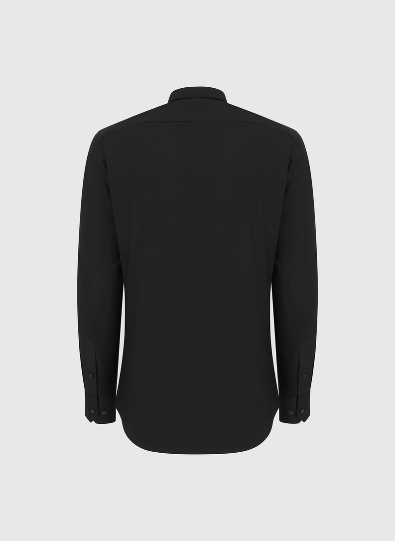 Juodi medvilniniai vyriški marškiniai