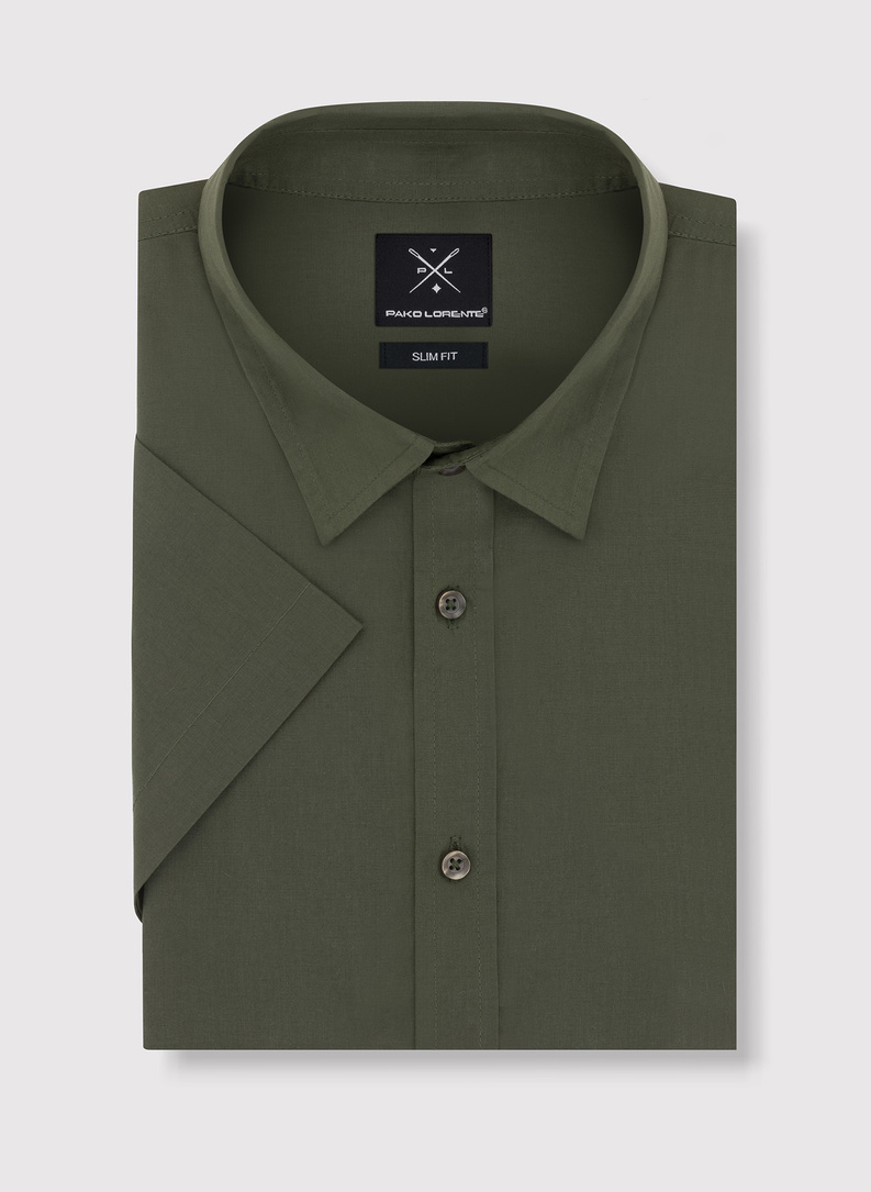 Žali marškiniai trumpomis rankovėmis