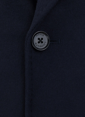 Vyriškas tamsiai mėlynas lietpaltis su vilna