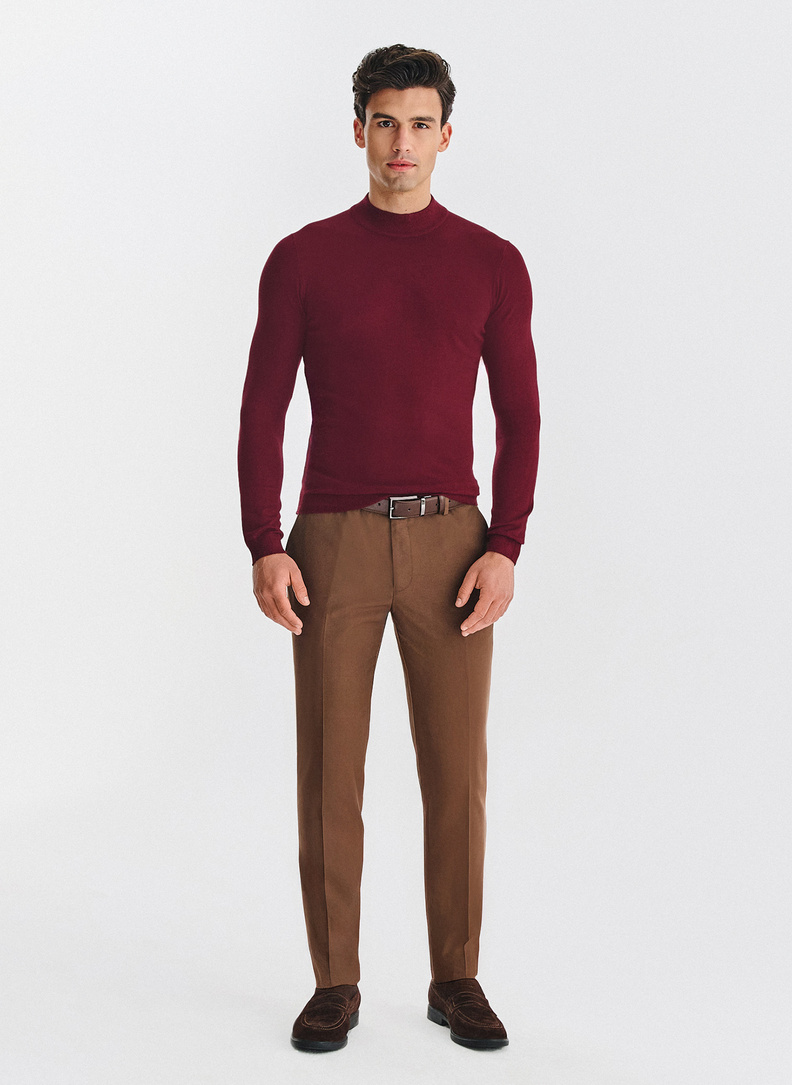 Tamsiai raudonos spalvos vyriškas pusgolfis