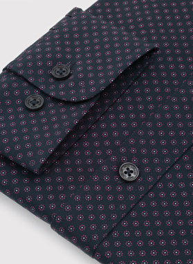 Tamsiai mėlyni gėlėti marškiniai