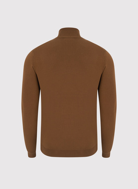 Rusvas vyriškas golfas be raštų