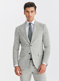 Pilkas languotas kostiuminis švarkas