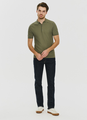 Vaflinio pynimo žali polo T marškinėliai