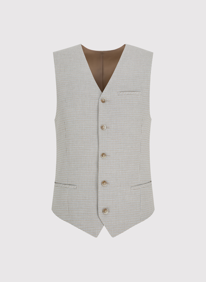 Vienaeilė vyriška liemenė smulkiais langais