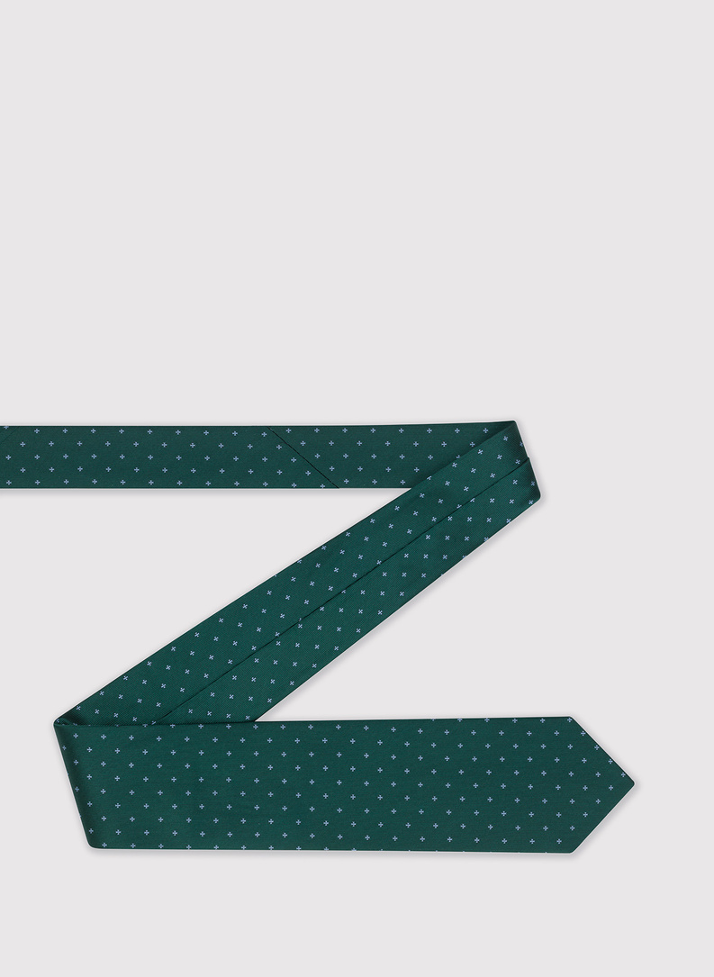 Žalias raštuotas šilkinis kaklaraištis