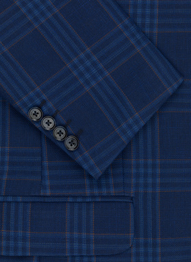 Tamsiai mėlynas languotas laisvalaikio švarkas