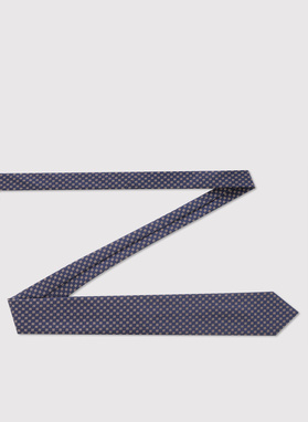 Tamsiai mėlynas kaklaraištis geometriniu raštu