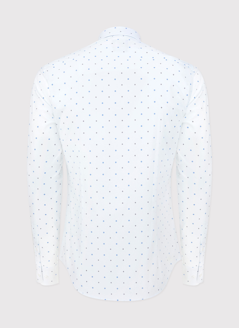 Balti vyriški marškiniai mikroraštu