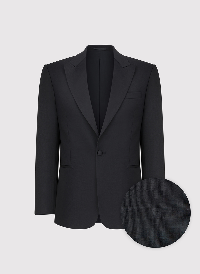 Vilnonis juodas smokingo švarkas