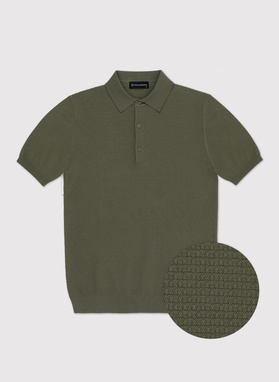 Vaflinio pynimo žali polo T marškinėliai