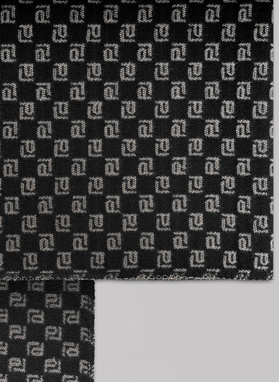 Juodas vyriškas šalikas su baltu žiedu su PL spaudu