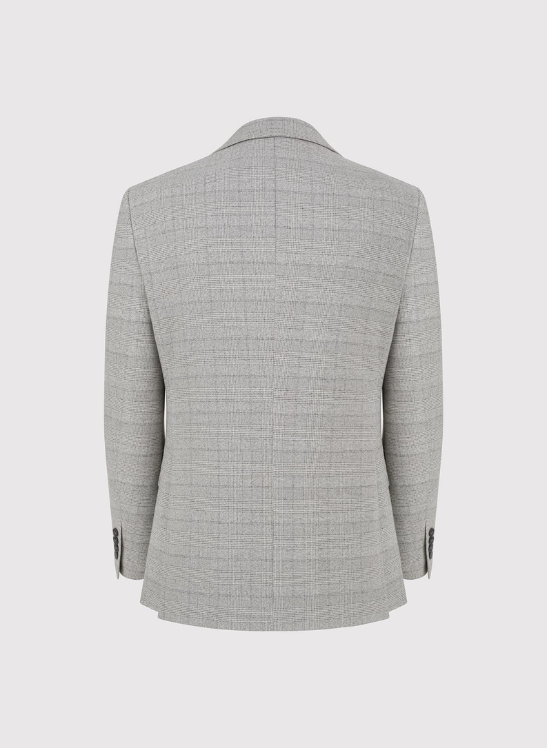 Pilkas languotas vyriškas kostiumas