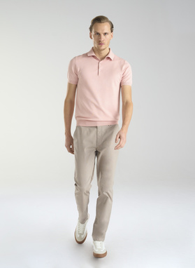 Rožiniai trikotažiniai polo T marškinėliai