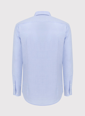 Mėlyni vyriški marškiniai ilgomis rankovėmis