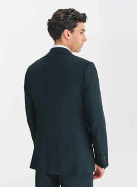 Vilnonis žalias kostiuminis švarkas