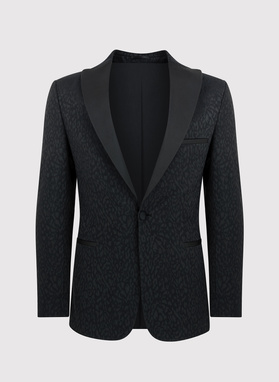 Juodas žakardinis smokingo švarkas