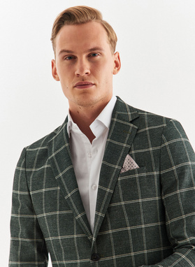 Žalias languotas vyriškas švarkas