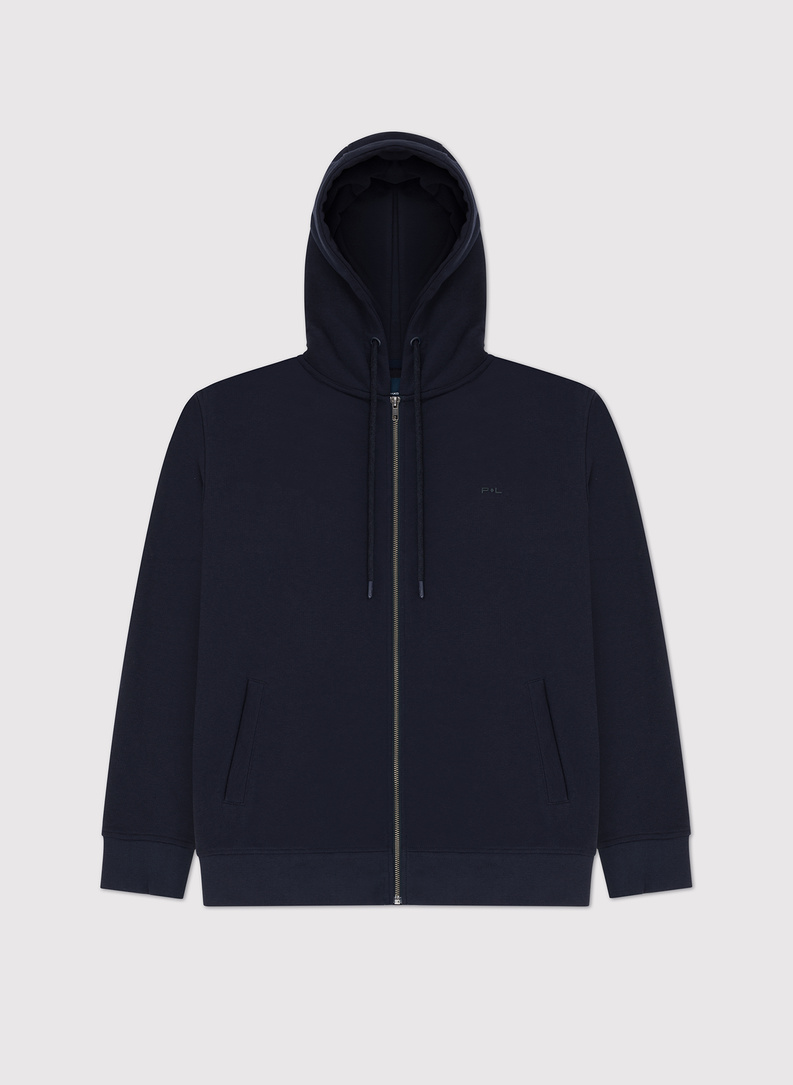 Tamsiai mėlynos spalvos sagstomas treninginis bluzonas