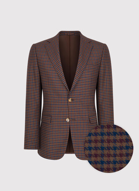 Rudas švarkas smulkiais langeliais