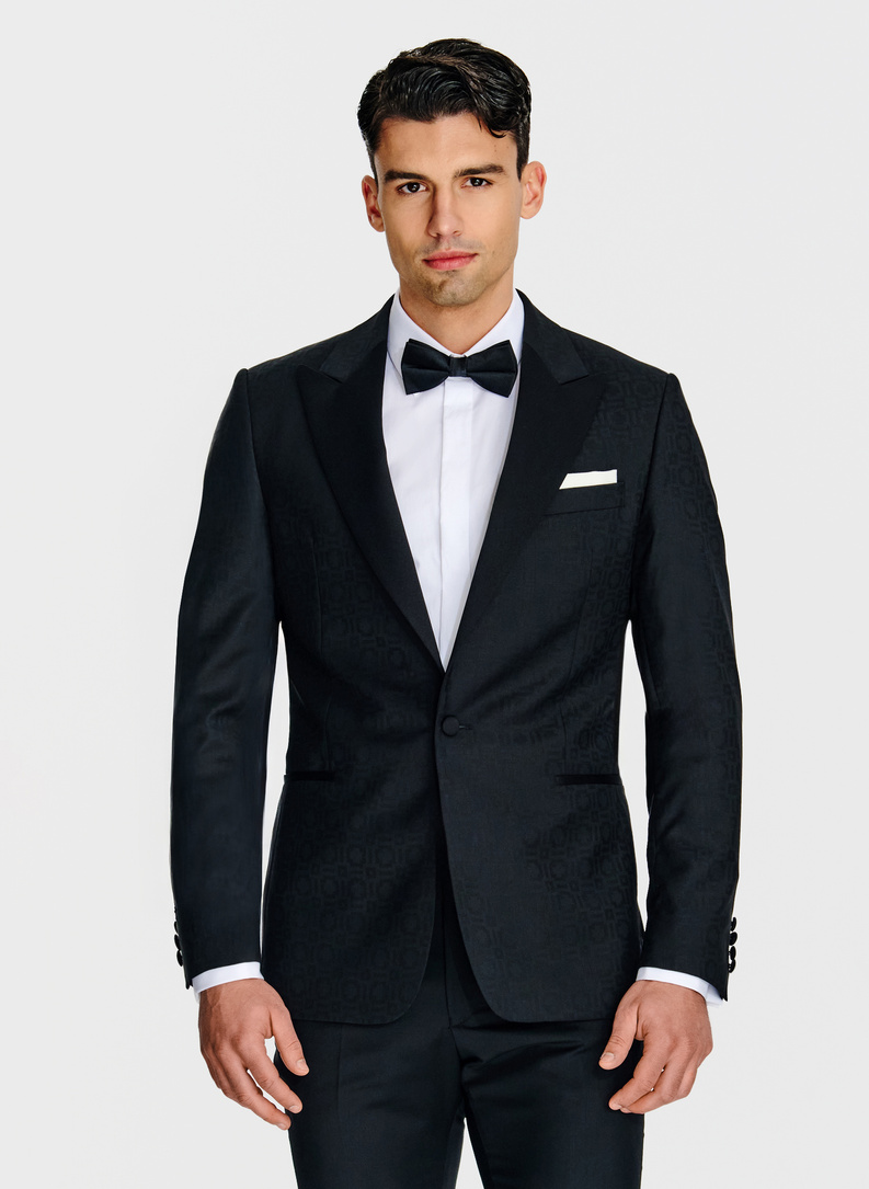 Juodas smokingo švarkas