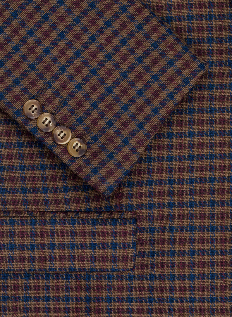 Rudas švarkas smulkiais langeliais