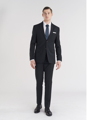 Vilnonės žalios kostiuminės kelnės