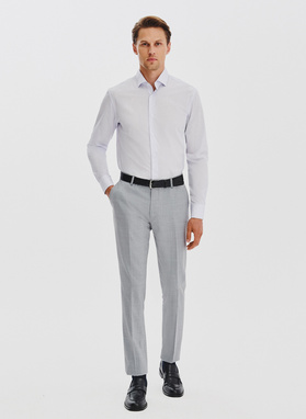 Žydri vyriški marškiniai su kontrastingu apvadu